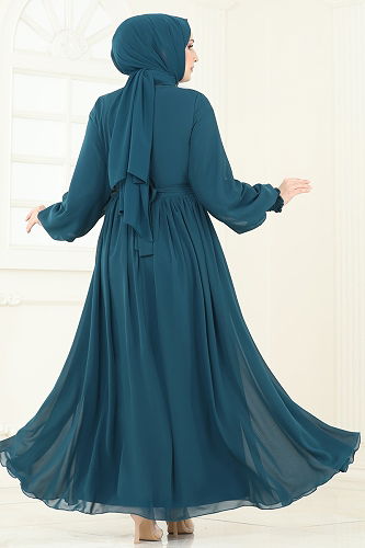 moda selvim الفستان بترولي 5672EDF311 - Thumbnail