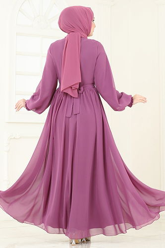 moda selvim Dress 5672EDF311 Rose Dried - Thumbnail