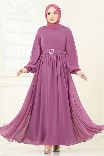 moda selvim Dress 5672EDF311 Rose Dried - Thumbnail