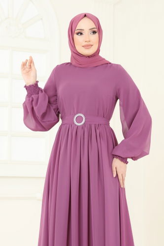 moda selvim الفستان وردي 5672EDF311 - Thumbnail