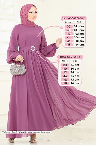 moda selvim الفستان وردي 5672EDF311 - Thumbnail