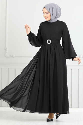 moda selvim Dress 5672END900-M Black - Thumbnail