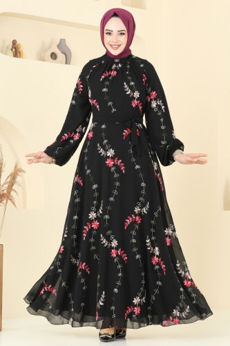 moda selvim Dress 5682EDF311 Black - Thumbnail
