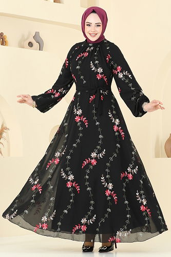 moda selvim Dress 5682EDF311 Black - Thumbnail