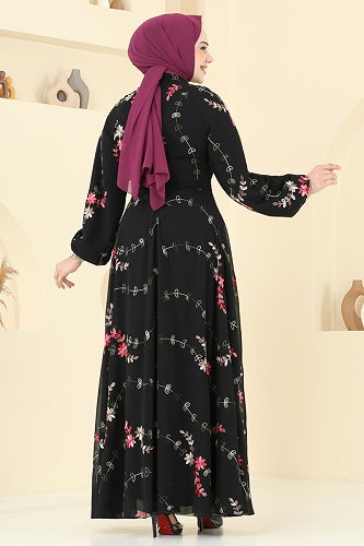 moda selvim Dress 5682EDF311 Black - Thumbnail