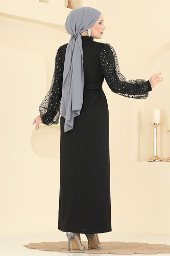 moda selvim Dress 5726EDF311 Black - Thumbnail