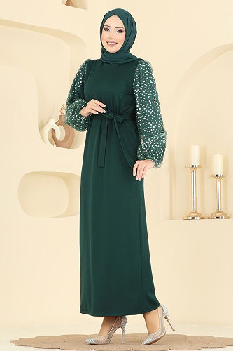 moda selvim الفستان زيتي 5726EDF311 - Thumbnail