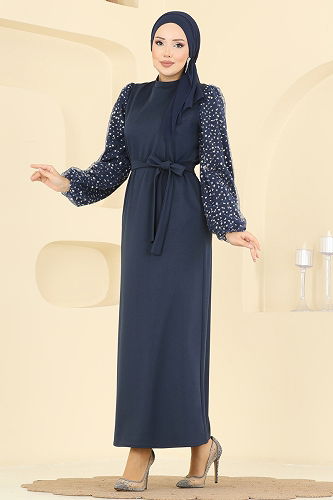 moda selvim Dress 5726EDF311 Navy Blue - Thumbnail