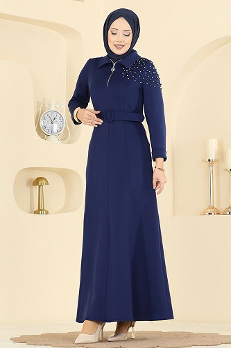 moda selvim Dress 5727EDF311 Navy Blue - Thumbnail