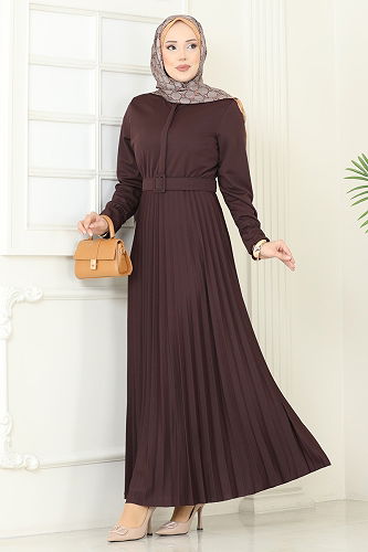 moda selvim Dress 5730EDF311 Brown - Thumbnail