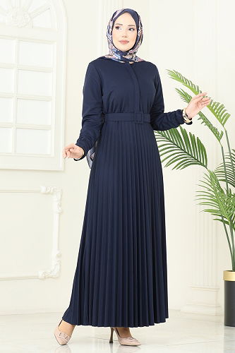 moda selvim Dress 5730EDF311 Navy Blue - Thumbnail