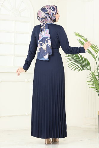 moda selvim Dress 5730EDF311 Navy Blue - Thumbnail