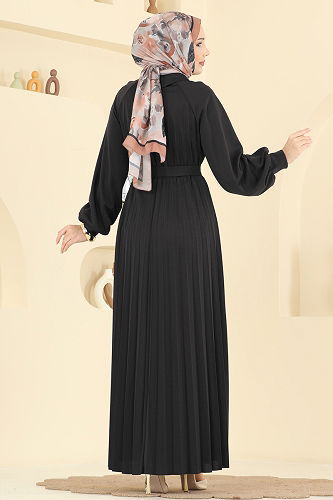 moda selvim الفستان أسود 5733EDF311 - Thumbnail