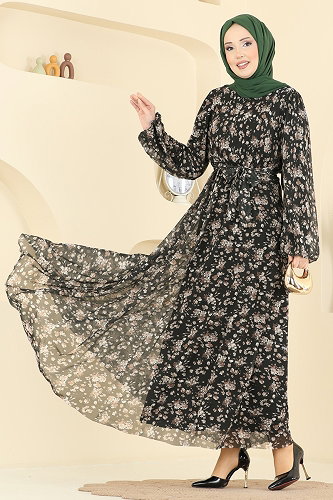 moda selvim Dress 5750EDF311 Black - Thumbnail