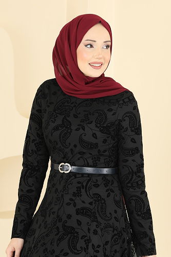 moda selvim Dress 5752EDF311 Black - Thumbnail