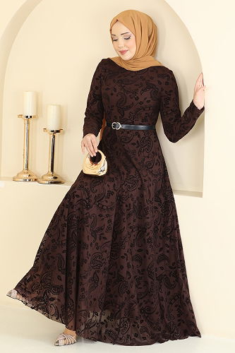 moda selvim Dress 5752EDF311 Brown - Thumbnail