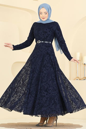 moda selvim Dress 5752EDF311 Navy Blue - Thumbnail