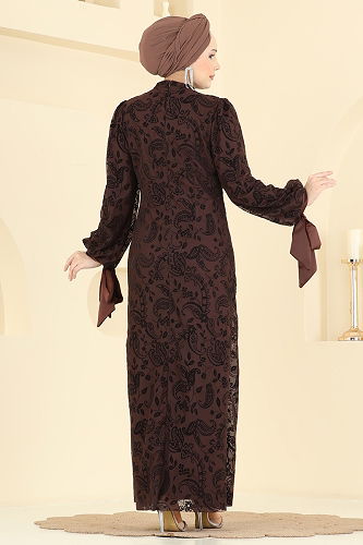 moda selvim Dress 5753EDF311 Brown - Thumbnail
