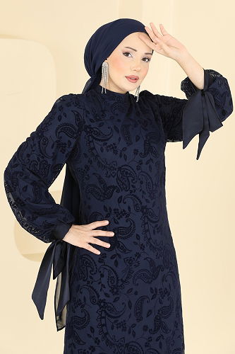 moda selvim Dress 5753EDF311 Navy Blue - Thumbnail