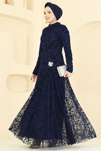 moda selvim الفستان كحلي 5805EDFK1198 - Thumbnail