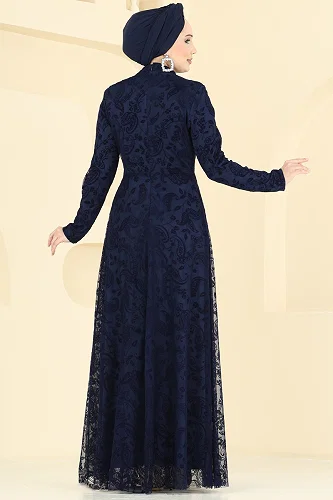 moda selvim الفستان كحلي 5805EDFK1198 - Thumbnail