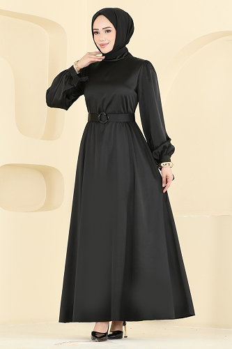 moda selvim Dress 5820EDFK1198 Black - Thumbnail