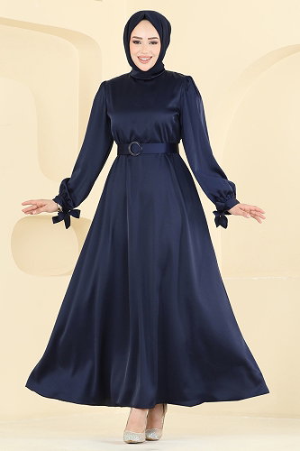moda selvim Dress 5820EDFK1198 Navy Blue - Thumbnail