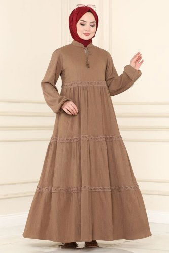 moda selvim Dress 5842BSK463 Vision - Thumbnail
