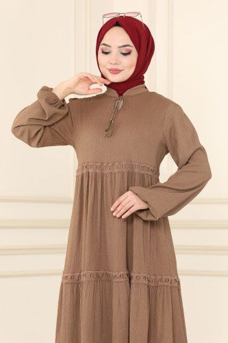 moda selvim Dress 5842BSK463 Vision - Thumbnail