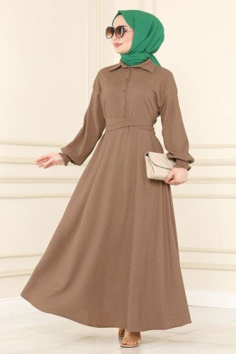 moda selvim 5856BSK463 فيزيون فستان - Thumbnail