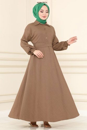 moda selvim 5856BSK463 فيزيون فستان - Thumbnail