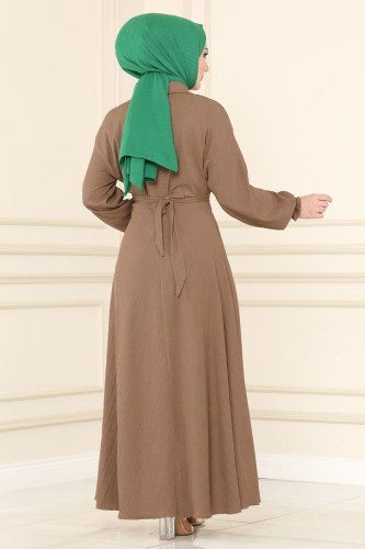 moda selvim 5856BSK463 فيزيون فستان - Thumbnail