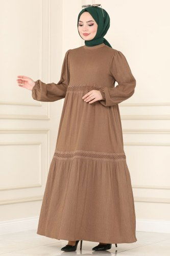 moda selvim 5858BSK463 فيزيون فستان - Thumbnail