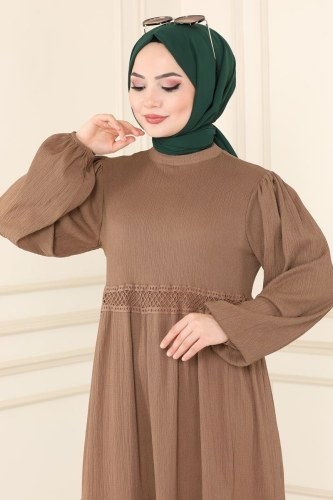 moda selvim 5858BSK463 فيزيون فستان - Thumbnail