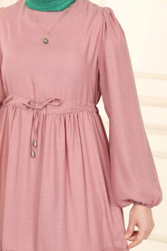 moda selvim 5864BSK463 الزهري فستان - Thumbnail