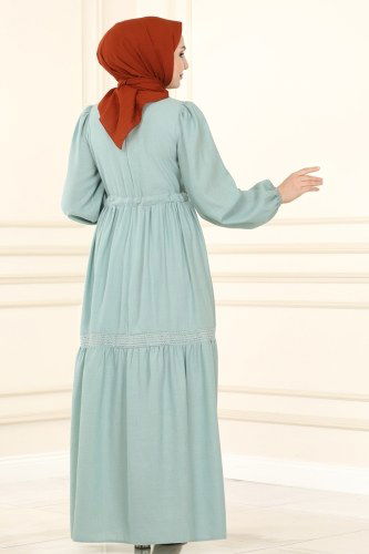 moda selvim Dress 5864BSK463 Mint - Thumbnail
