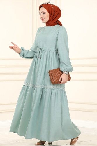 moda selvim Dress 5864BSK463 Mint - Thumbnail
