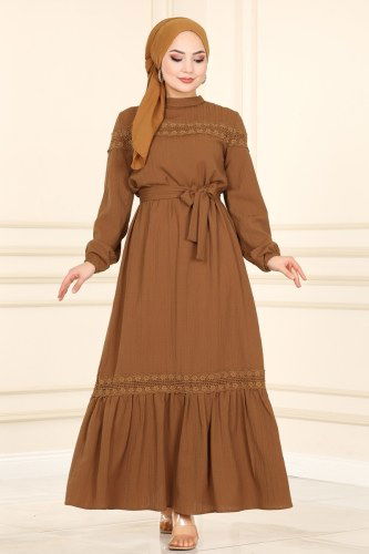 moda selvim Dress 5877BSK463 Dark Vision - Thumbnail