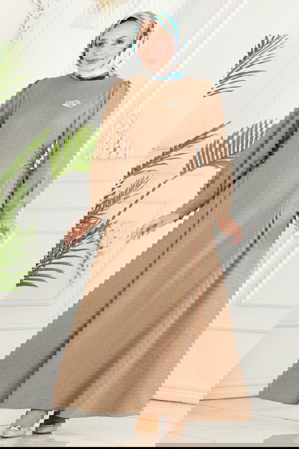 Modaselvim NET 20%+20% DISCOUNT IN THE CARD Dress 5962BSK463 Latte