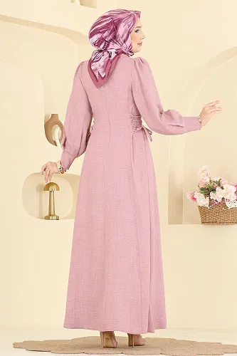 moda selvim Dress 5962BSK463 Rose Dried - Thumbnail