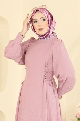 moda selvim Dress 5962BSK463 Rose Dried - Thumbnail