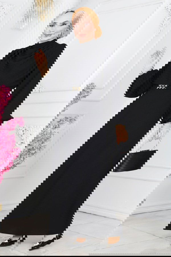 Modaselvim خصم صافٍ20%+20% في سلة التسوق 5985BSK463 اسود فستان