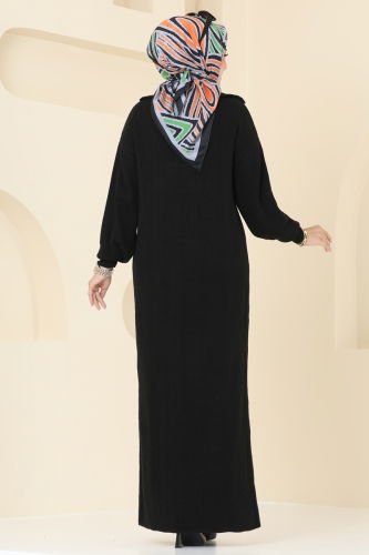 moda selvim Dress 6009KLN570 Black - Thumbnail