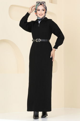 moda selvim Dress 6009KLN570 Black - Thumbnail