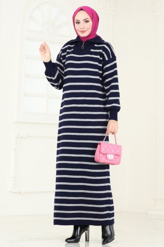 K.L.N. - Dress 6025KLN570 Navy Blue