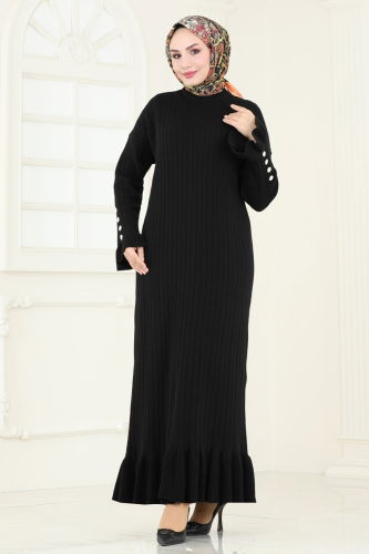 moda selvim Dress 6026KLN570 Black - Thumbnail