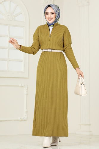 K.L.N. - Dress 6027KLN570 Oil Green