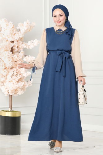 S.V.L. - Dress 6065S324 Indigo&Vision