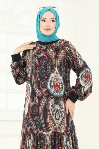 moda selvim الفستان فوشي 6071UZ662 - Thumbnail