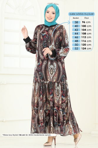 moda selvim الفستان فوشي 6071UZ662 - Thumbnail